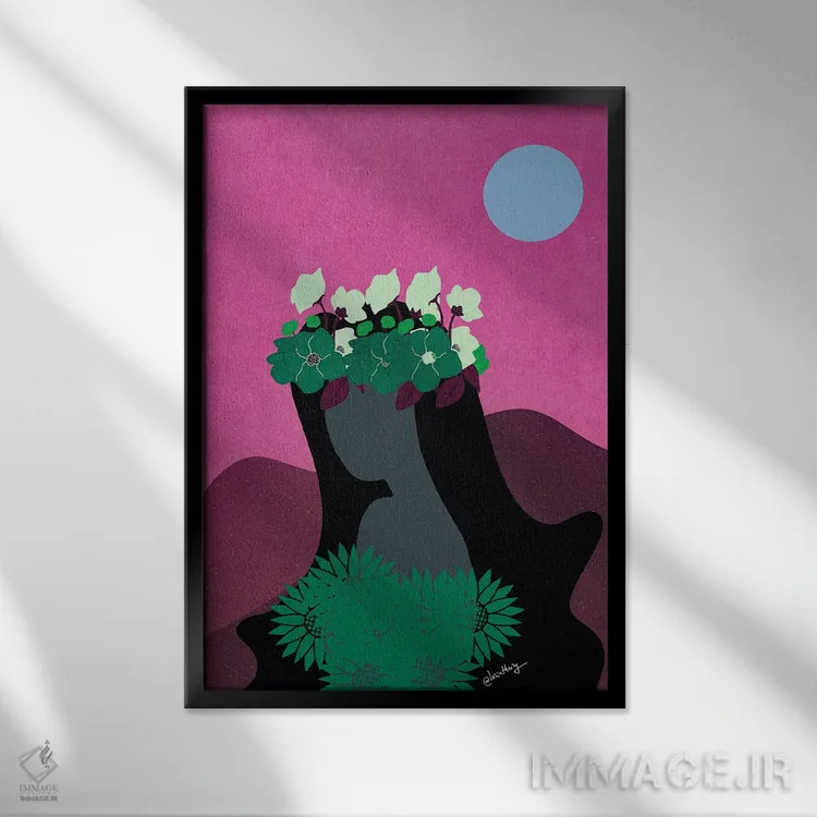 تابلو دکوراتیو ماریا اثر لرین تیوری - نمای قابدار مشکی