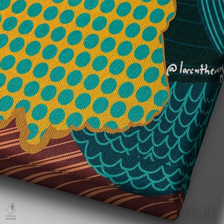 تابلو دکوراتیو آینه ها اثر لرین تیوری - نمای نزدیک بافت بوم