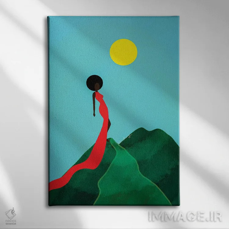 تابلو دکوراتیو دختر کوهستان اثر لرین تیوری - نمای روبهرو روی دیوار