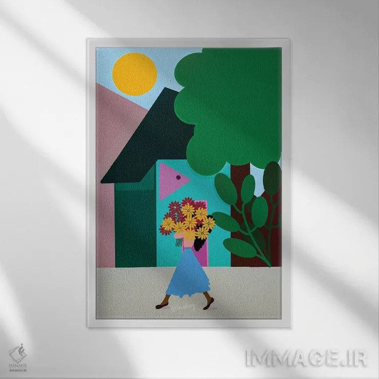 تابلو دکوراتیو کارهای روزمره اثر لرین تیوری - نمای قابدار سفید