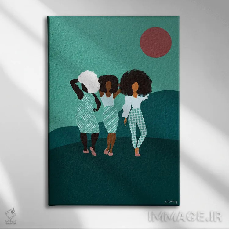 تابلو دکوراتیو دختران من اثر لرین تیوری - نمای روبهرو روی دیوار