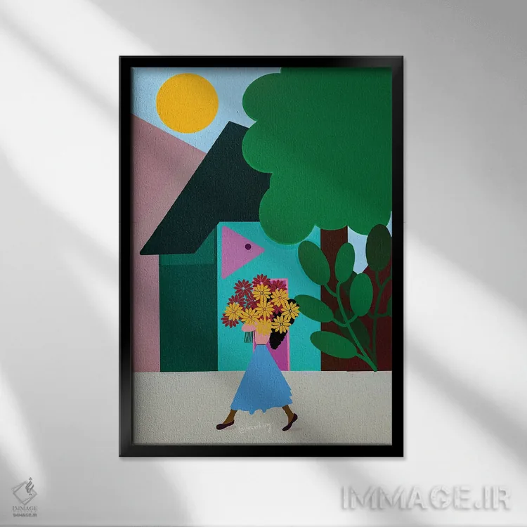 تابلو دکوراتیو کارهای روزمره اثر لرین تیوری - نمای قابدار مشکی