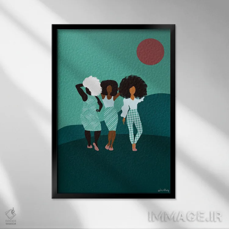 تابلو دکوراتیو دختران من اثر لرین تیوری - نمای قابدار مشکی