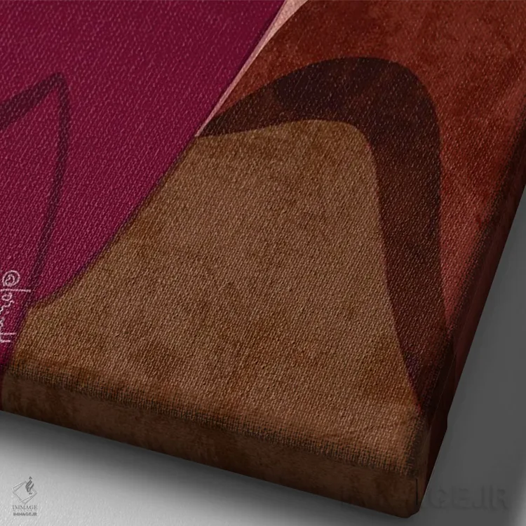 تابلو دکوراتیو دختر سیاه صورتی اثر لرین تیوری - نمای نزدیک بافت بوم