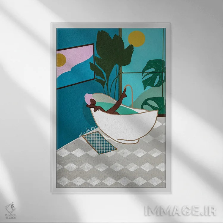 تابلو دکوراتیو مراقبت از خود اثر لرین تیوری - نمای قابدار سفید