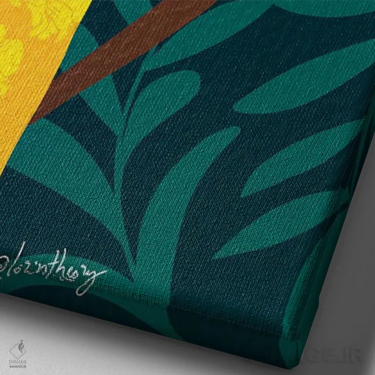 تابلو دکوراتیو امیلی اثر لرین تیوری - نمای نزدیک بافت بوم