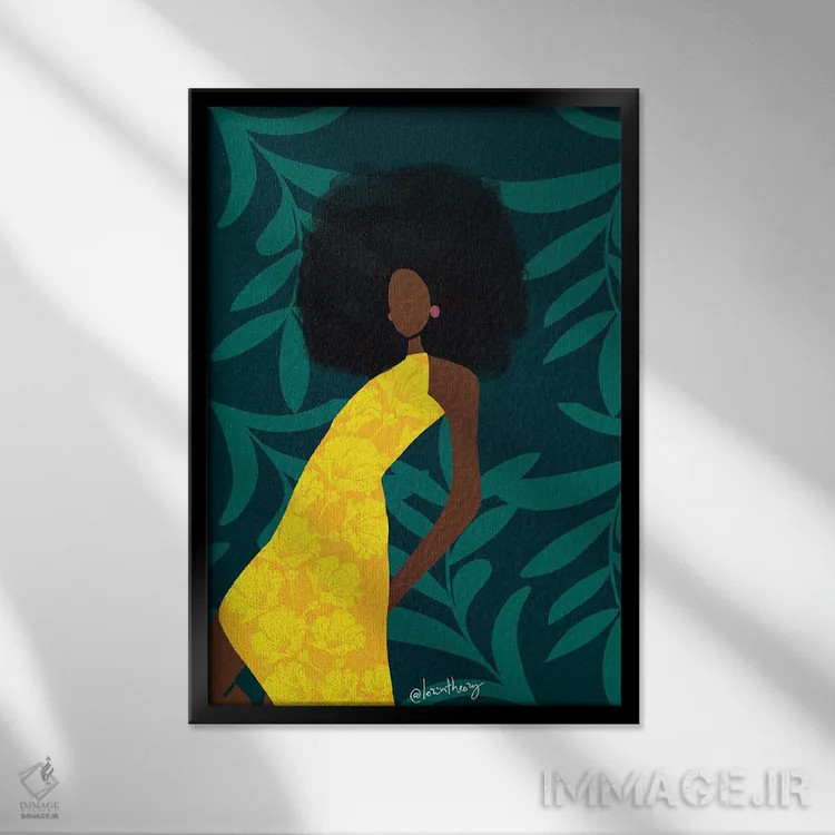 تابلو دکوراتیو امیلی اثر لرین تیوری - نمای قابدار مشکی