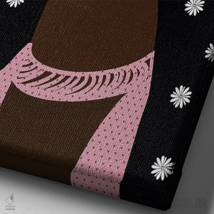 تابلو دکوراتیو خودنگاره اثر لرین تیوری - نمای نزدیک بافت بوم