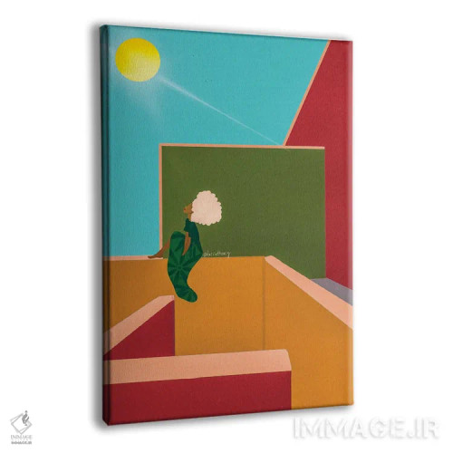 تابلو مینیمال آفتاب گرفتن اثر لرین تیوری - نمای پرسپکتیو محصول