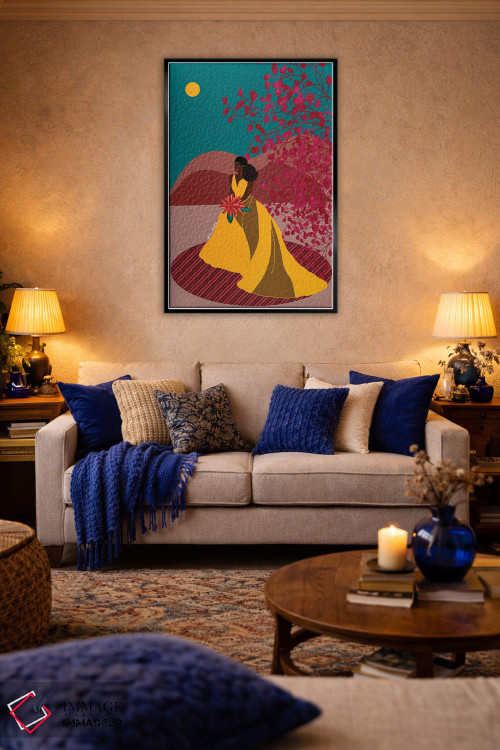 تابلو دکوراتیو زیبا نشسته اثر لرین تیوری - D4B