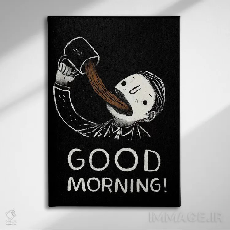 تابلو دکوراتیو صبح بخیر اثر لوئیس روسکوش - نمای روبهرو روی دیوار