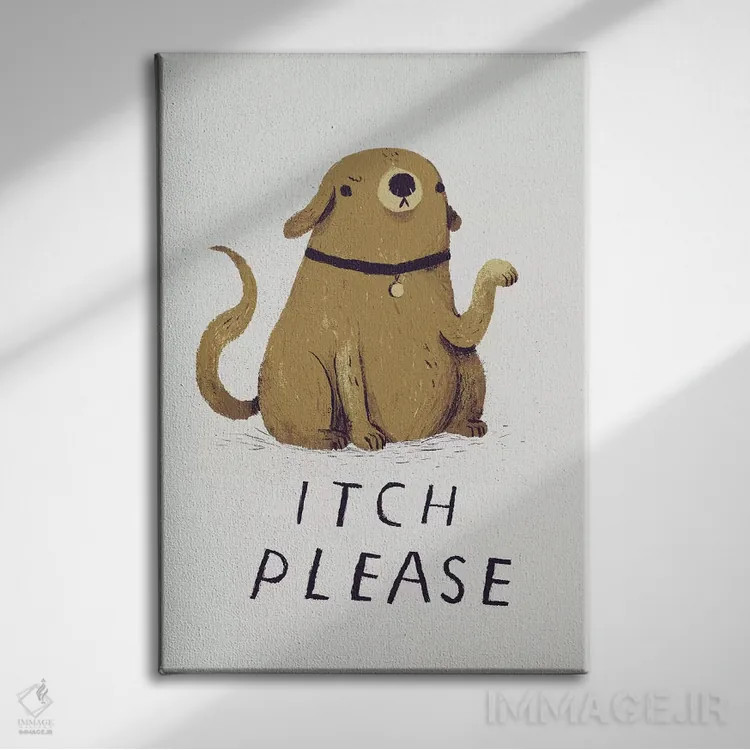 تابلو دکوراتیو لطفا خارشم بده اثر لوئیس روسکوش - نمای روبهرو روی دیوار