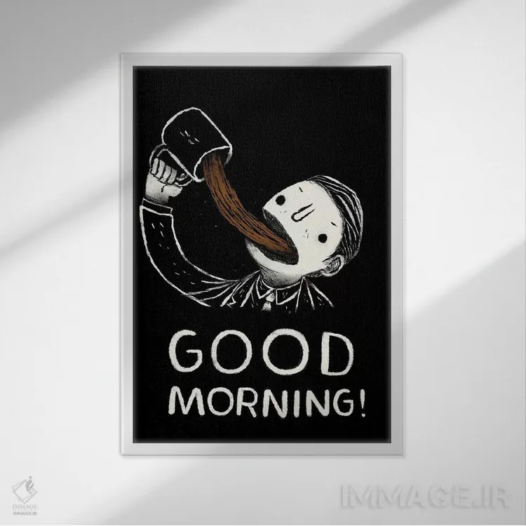 تابلو دکوراتیو صبح بخیر اثر لوئیس روسکوش - نمای قابدار سفید