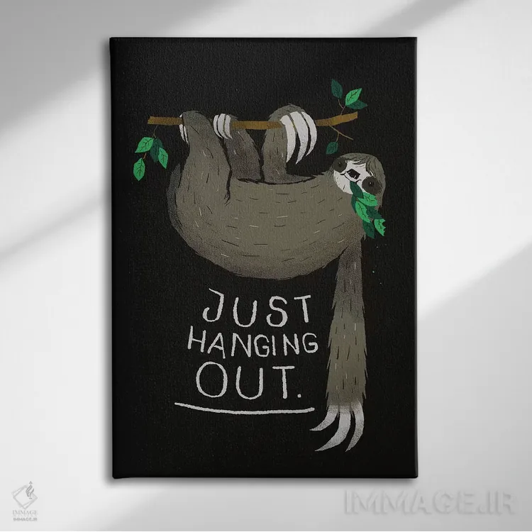 تابلو دکوراتیو فقط مشغول وقت گذرانی ام اثر لوئیس روسکوش - نمای روبهرو روی دیوار