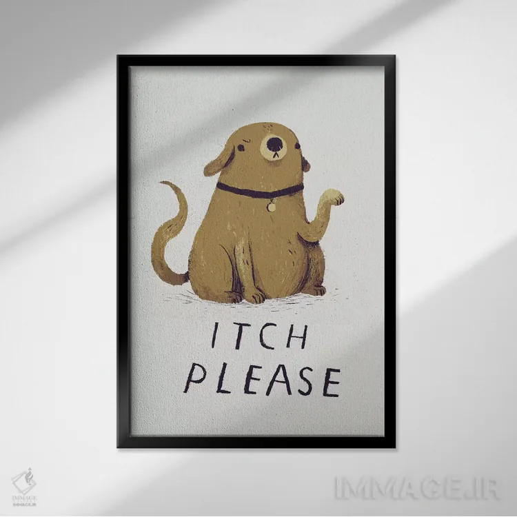 تابلو دکوراتیو لطفا خارشم بده اثر لوئیس روسکوش - نمای قابدار مشکی