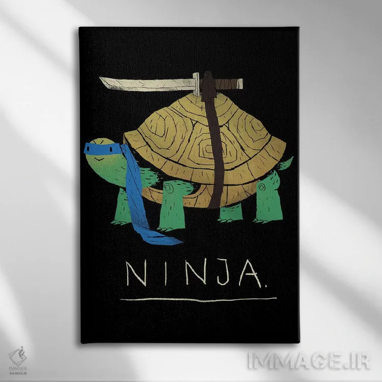 تابلو دکوراتیو نینجای آبی اثر لوئیس روسکوش - نمای روبهرو روی دیوار