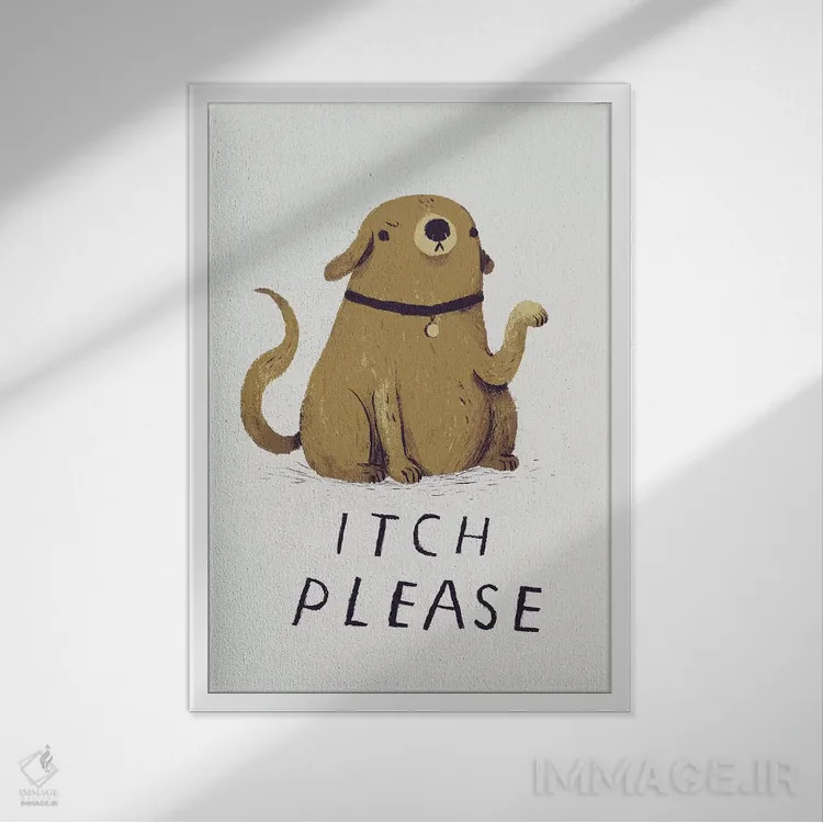 تابلو دکوراتیو لطفا خارشم بده اثر لوئیس روسکوش - نمای قابدار سفید