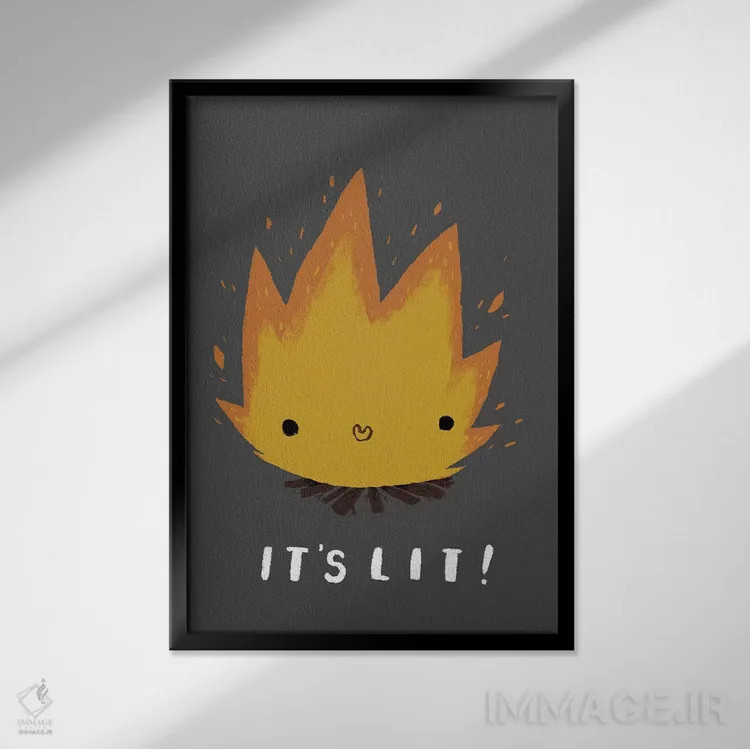 تابلو دکوراتیو همه چیز عالیه اثر لوئیس روسکوش - نمای قابدار مشکی