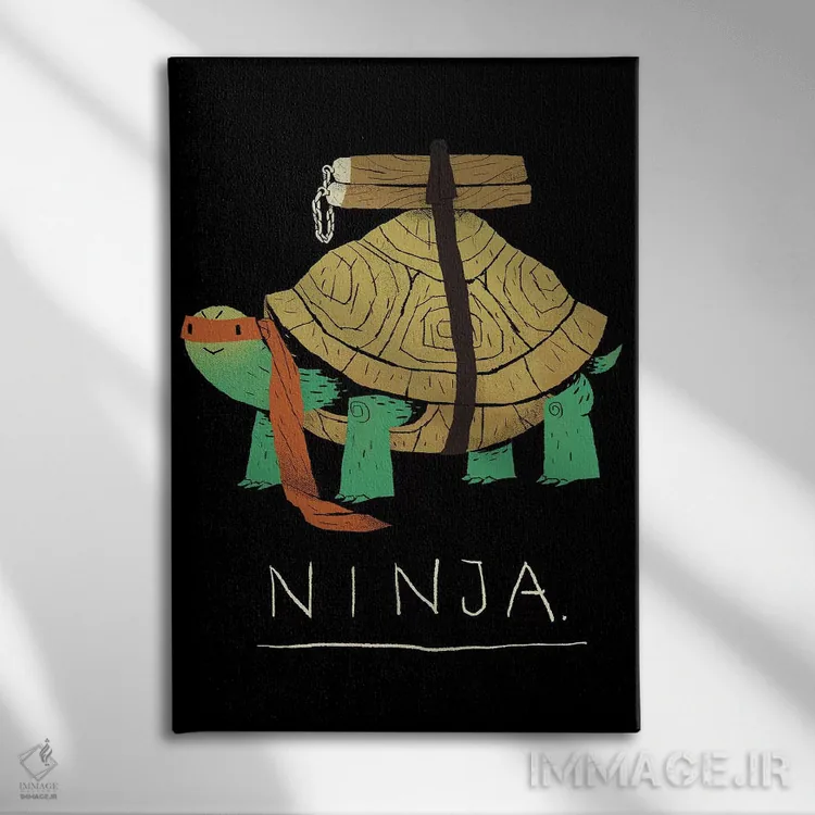 تابلو دکوراتیو نینجای نارنجی اثر لوئیس روسکوش - نمای روبهرو روی دیوار