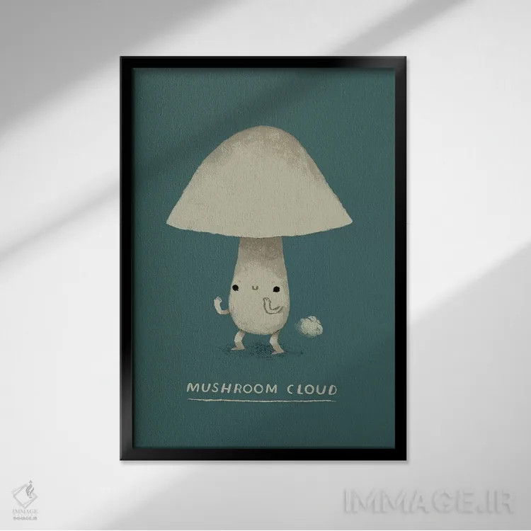 تابلو دکوراتیو ابر قارچی اثر لوئیس روسکوش - نمای قابدار مشکی