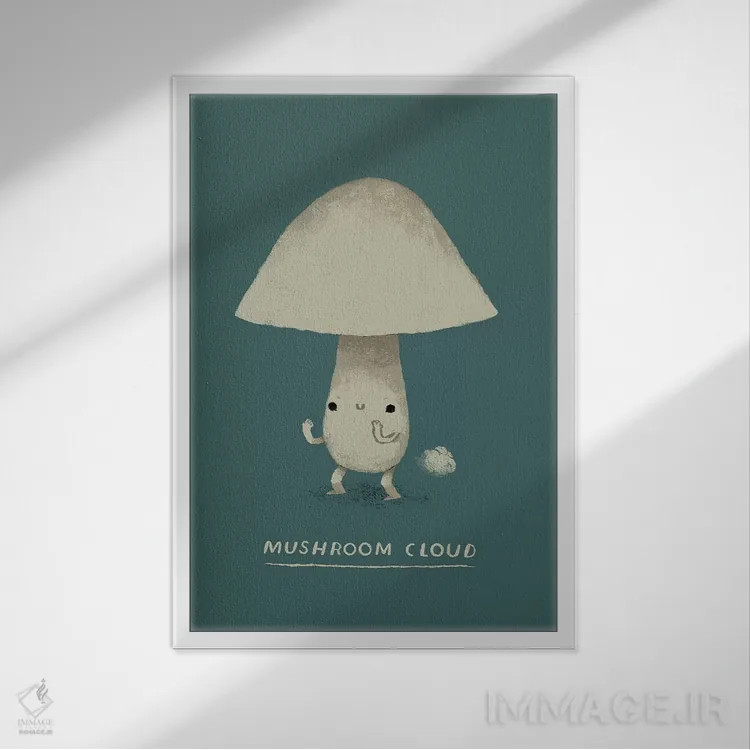 تابلو دکوراتیو ابر قارچی اثر لوئیس روسکوش - نمای قابدار سفید
