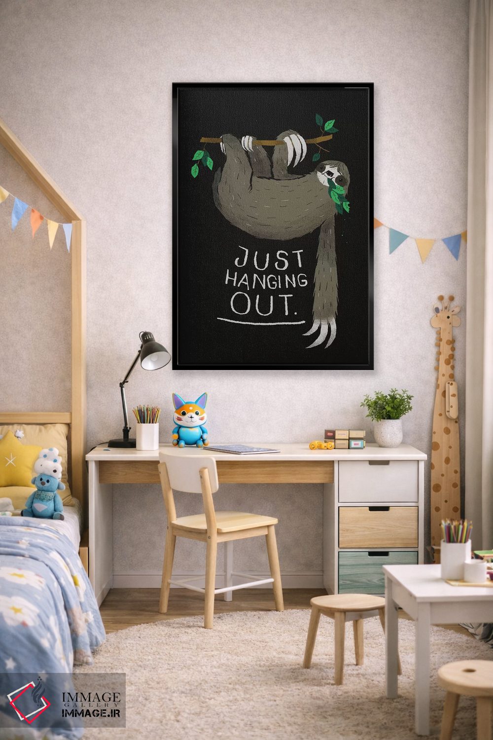 تابلو دکوراتیو فقط مشغول وقت گذرانی ام اثر لوئیس روسکوش - D1B