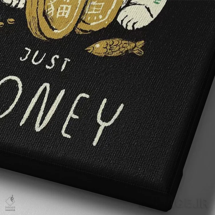 تابلو دکوراتیو گربه پول ساز اثر لوئیس روسکوش - نمای نزدیک بافت بوم