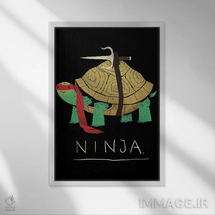 تابلو دکوراتیو نینجای قرمز اثر لوئیس روسکوش - نمای قابدار سفید