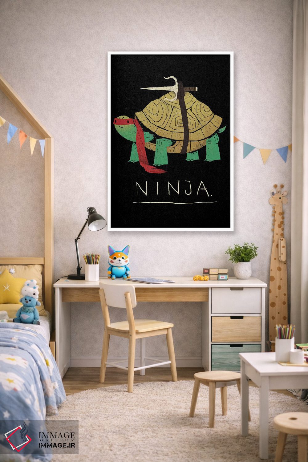 تابلو دکوراتیو نینجای قرمز اثر لوئیس روسکوش - D1W