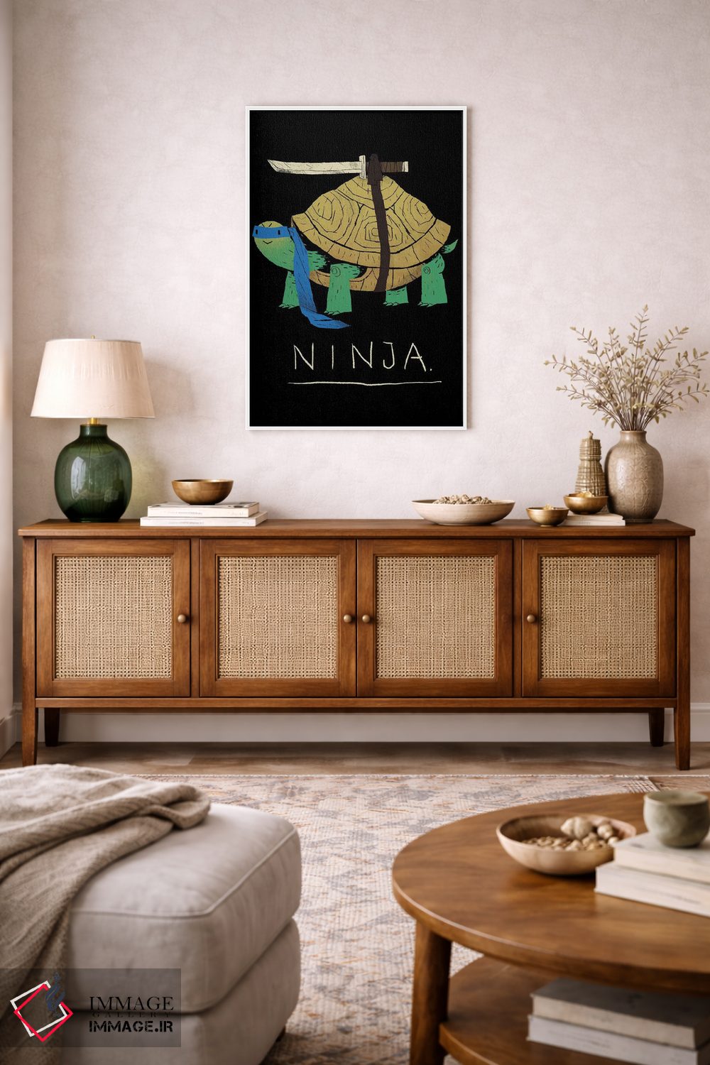 تابلو دکوراتیو نینجای آبی اثر لوئیس روسکوش - D3W