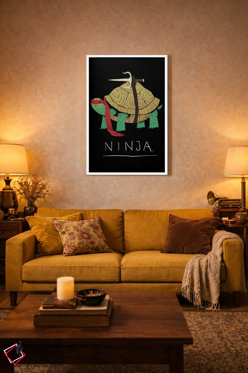 تابلو دکوراتیو نینجای قرمز اثر لوئیس روسکوش - D4W