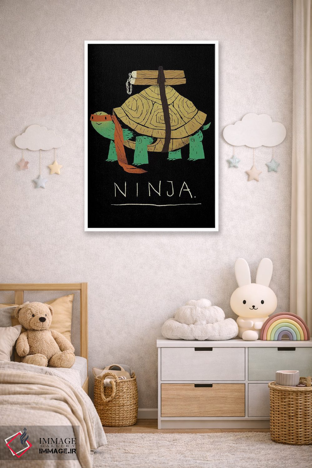 تابلو دکوراتیو نینجای نارنجی اثر لوئیس روسکوش - D3W