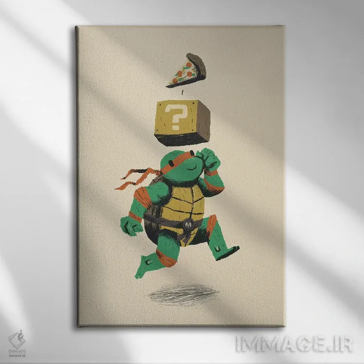 تابلو دکوراتیو قدرت گیری با پیتزا اثر لوئیس روسکوش - نمای روبهرو روی دیوار