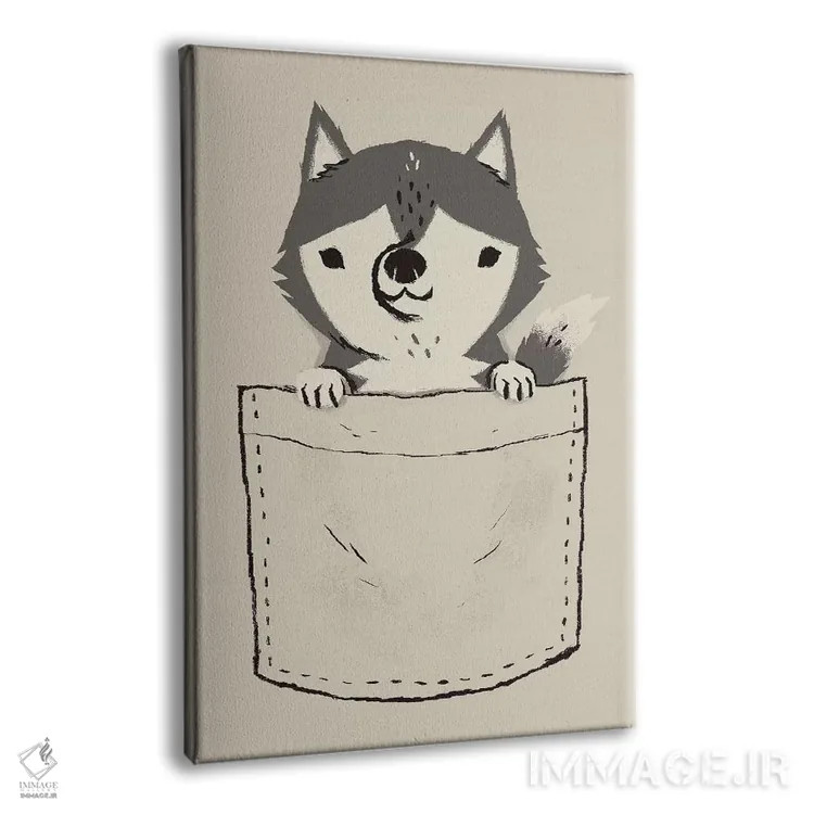 تابلو دکوراتیو هاسکی جیبی اثر لوئیس روسکوش - نمای پرسپکتیو محصول