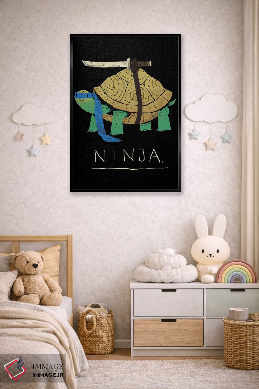 تابلو دکوراتیو نینجای آبی اثر لوئیس روسکوش - D6B