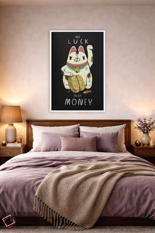 تابلو دکوراتیو گربه پول ساز اثر لوئیس روسکوش - D3W