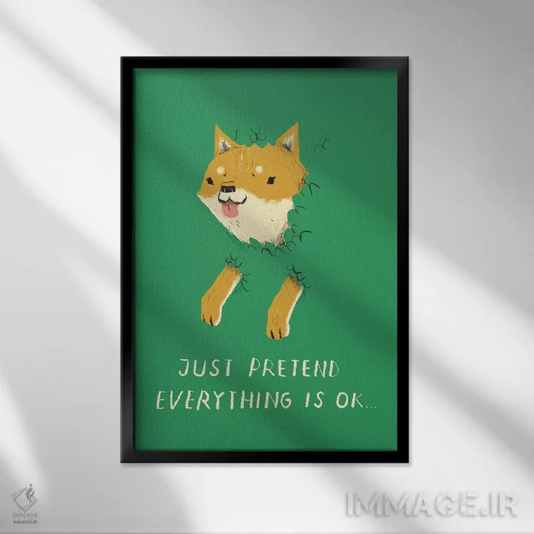 تابلو دکوراتیو سگ بوش اثر لوئیس روسکوش - نمای قابدار مشکی