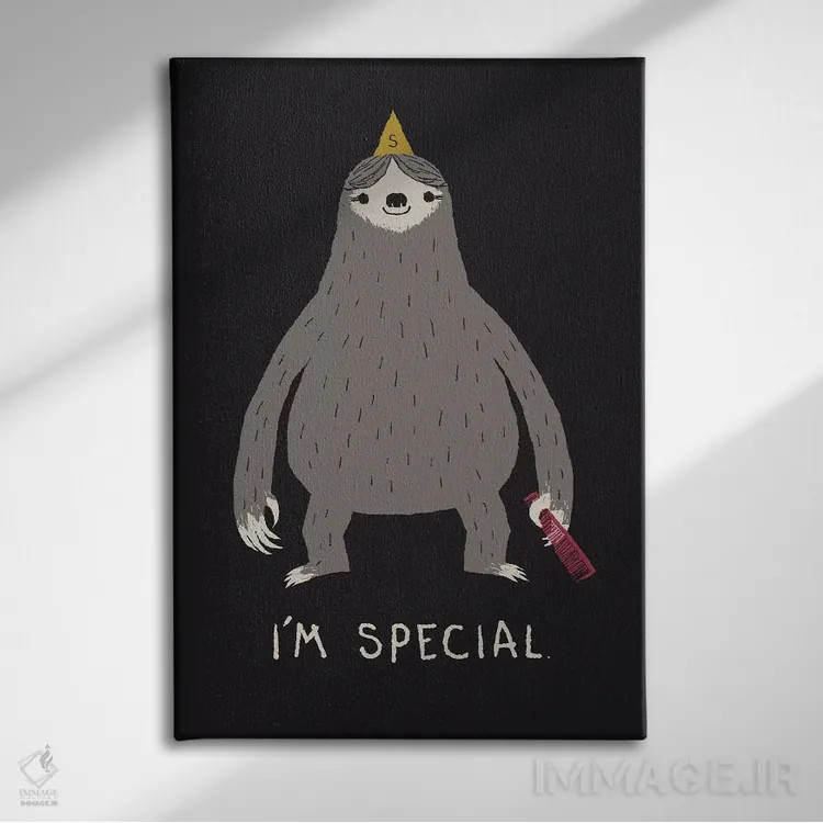 تابلو دکوراتیو تنبل اثر لوئیس روسکوش - نمای روبهرو روی دیوار