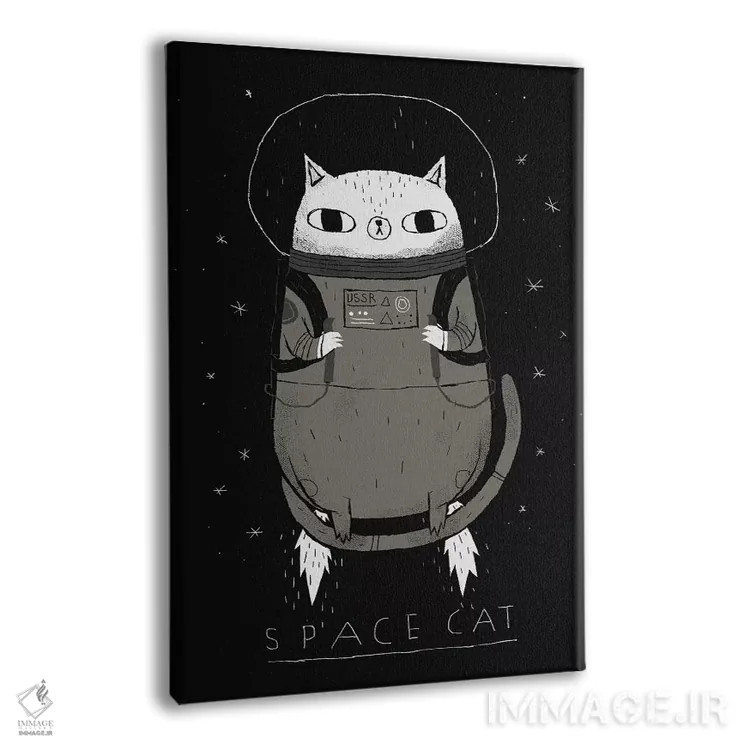 تابلو دکوراتیو گربه فضایی اثر لوئیس روسکوش - نمای پرسپکتیو محصول