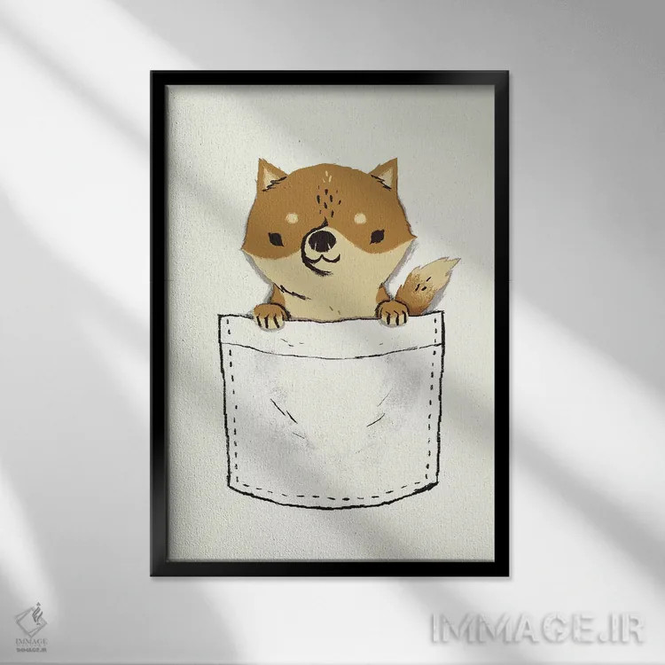 تابلو دکوراتیو شیبای جیبی اثر لوئیس روسکوش - نمای قابدار مشکی