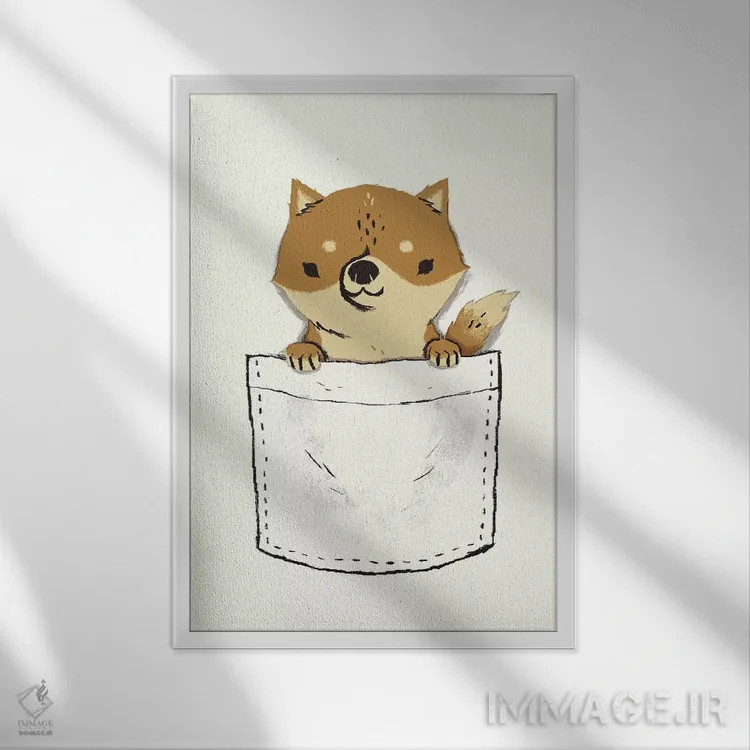 تابلو دکوراتیو شیبای جیبی اثر لوئیس روسکوش - نمای قابدار سفید