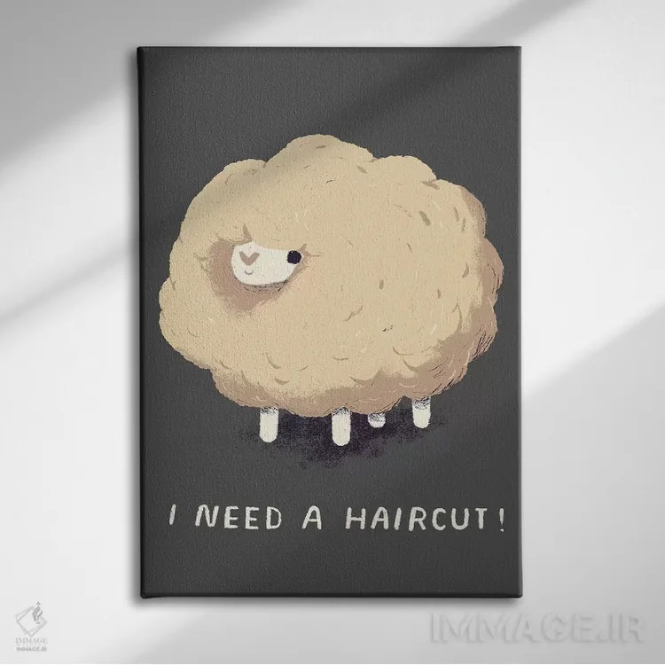 تابلو دکوراتیو گوسفند اثر لوئیس روسکوش - نمای روبهرو روی دیوار