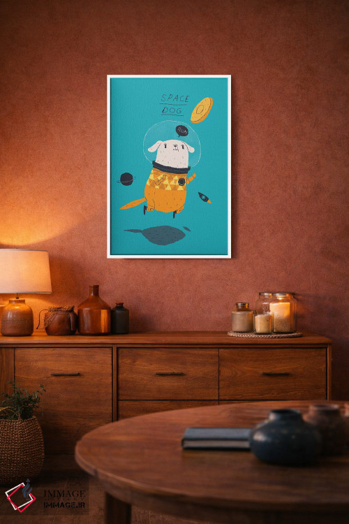 تابلو دکوراتیو سگ فضایی اثر لوئیس روسکوش - D1W