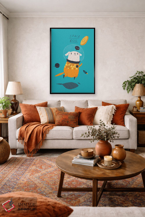 تابلو دکوراتیو سگ فضایی اثر لوئیس روسکوش - D2B