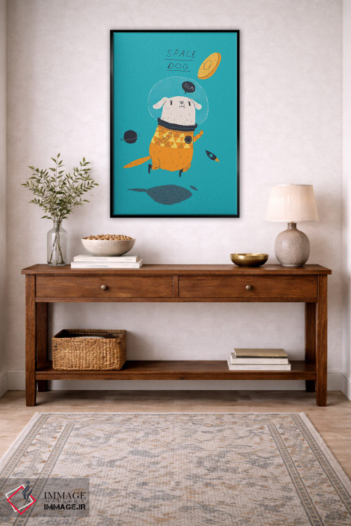 تابلو دکوراتیو سگ فضایی اثر لوئیس روسکوش - D4B
