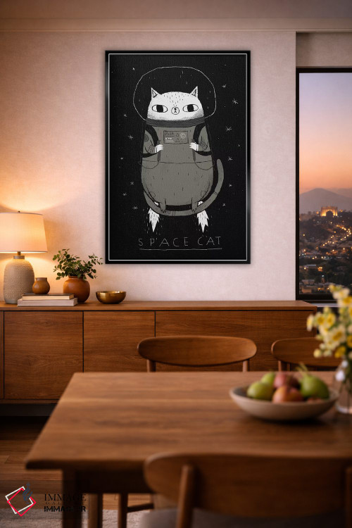 تابلو دکوراتیو گربه فضایی اثر لوئیس روسکوش - D2B
