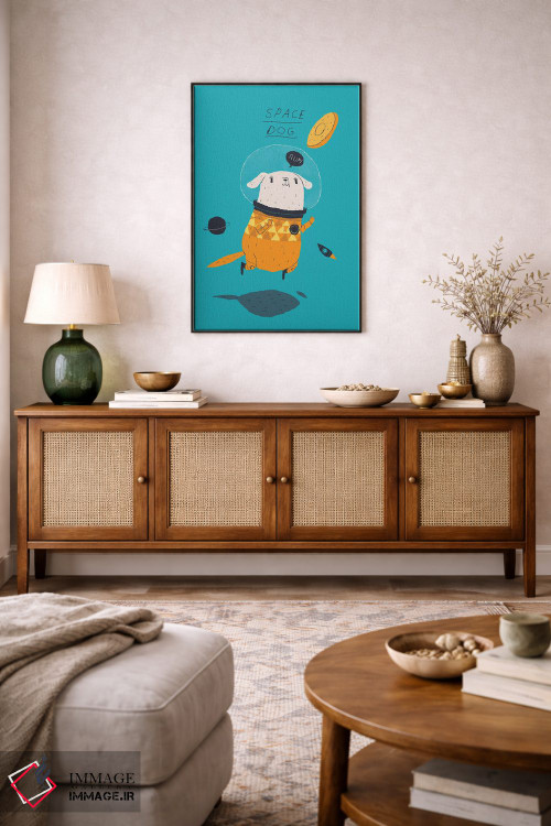 تابلو دکوراتیو سگ فضایی اثر لوئیس روسکوش - D3B