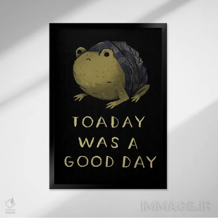 تابلو دکوراتیو قورباغه امروز اثر لوئیس روسکوش - نمای قابدار مشکی