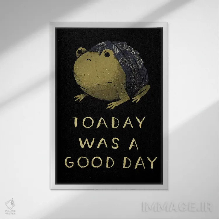 تابلو دکوراتیو قورباغه امروز اثر لوئیس روسکوش - نمای قابدار سفید