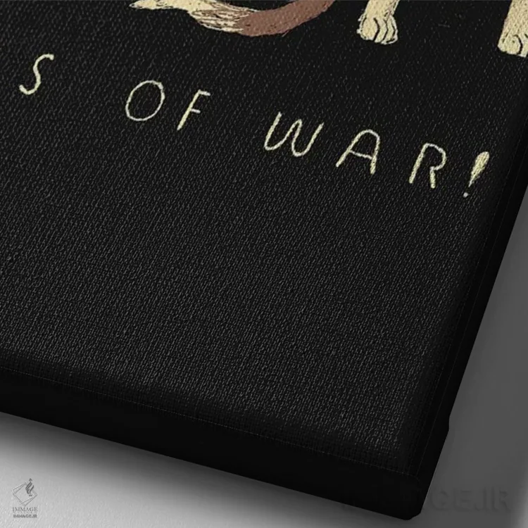 تابلو دکوراتیو سگ های جنگ اثر لوئیس روسکوش - نمای نزدیک بافت بوم